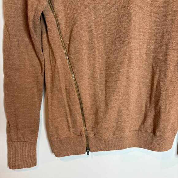 J. Crew brown tan merino wool zipper sweater - Picture 2 of 6